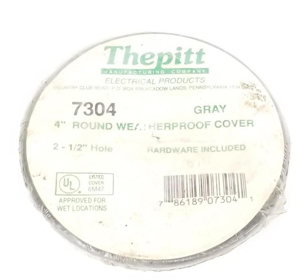 NEW THEPITT 7304 4'' ROUND WEATHERPROOF COVER GRAY 2-1/2'' HOLE