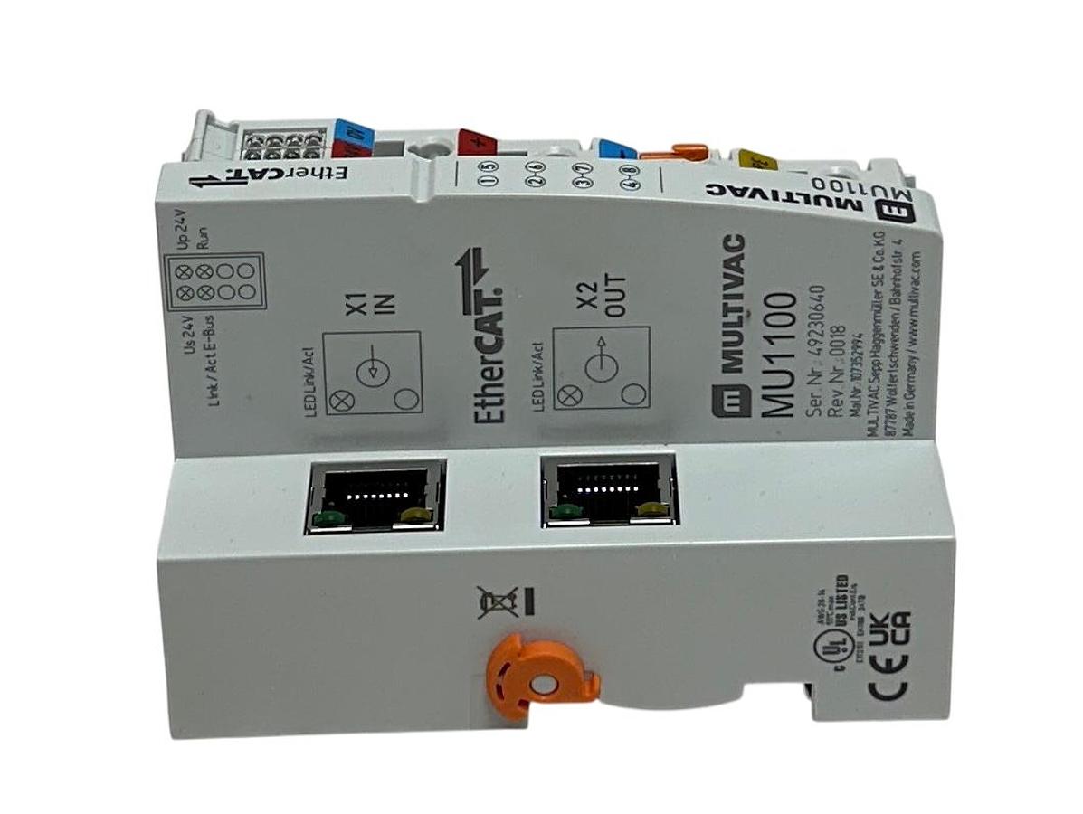 Used BECKHOFF MULTIVAC MU1100 EtherCAT COUPLER MODULE 24V 107352994 LED NSMP