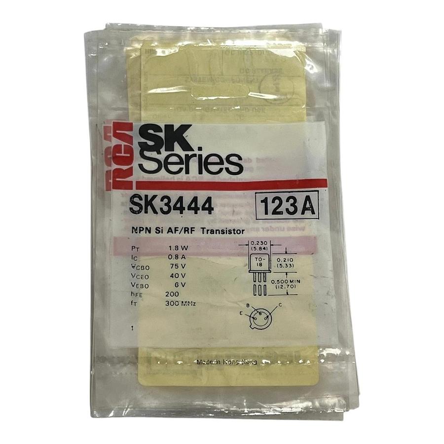 Used Lot of 8 Vintage RCA SK3444 NPN Si AF/RF Transistor 123A NOS New Sealed
