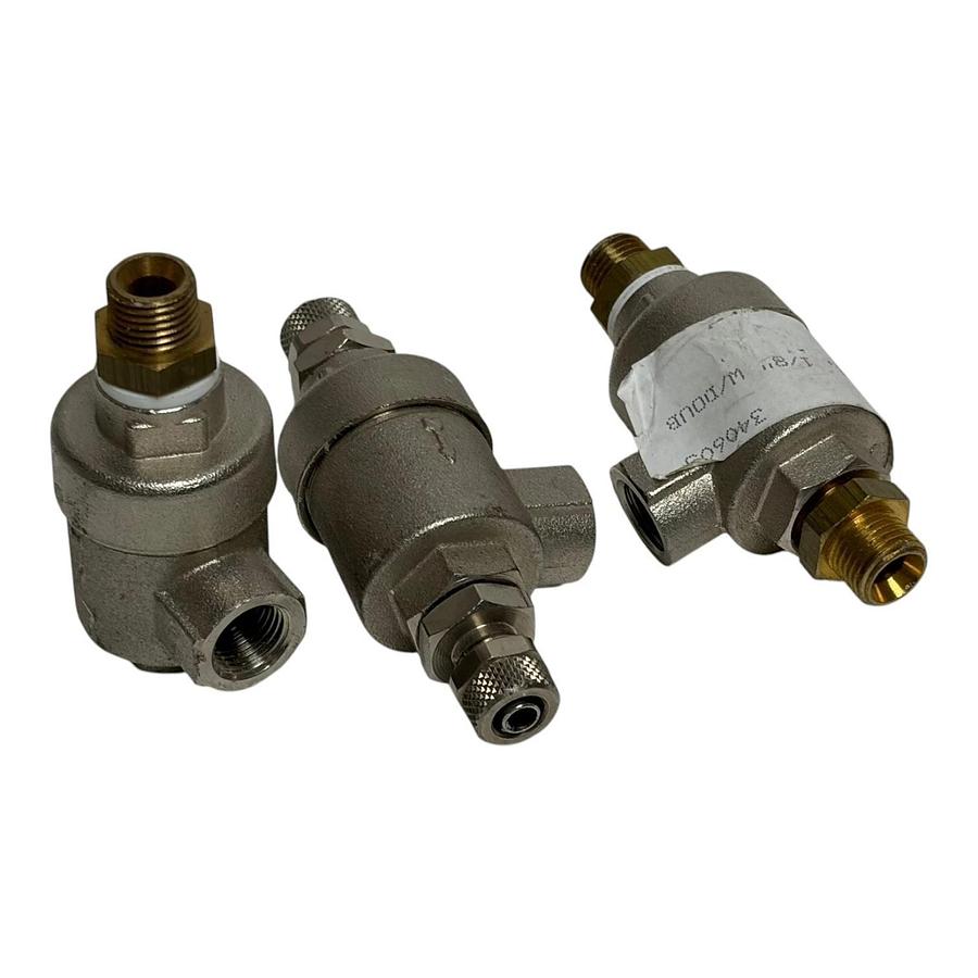 New Surplus Lot of 3 Tire Changer Bead Breaker Quick Exhaust Valves 1/8" TOY 322
