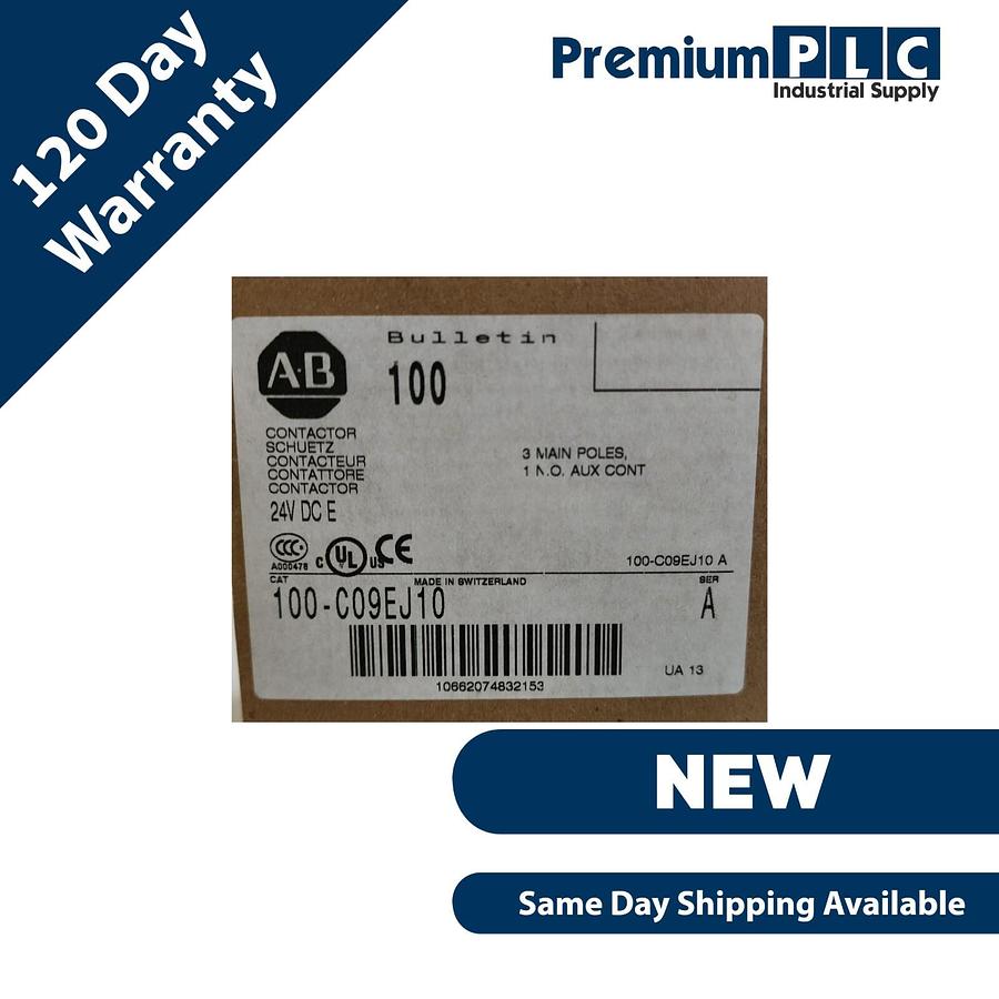 NEW ALLEN BRADLEY 100-C09EJ10 /A CONTACTOR 24VDC 3-POLE 100C09EJ10