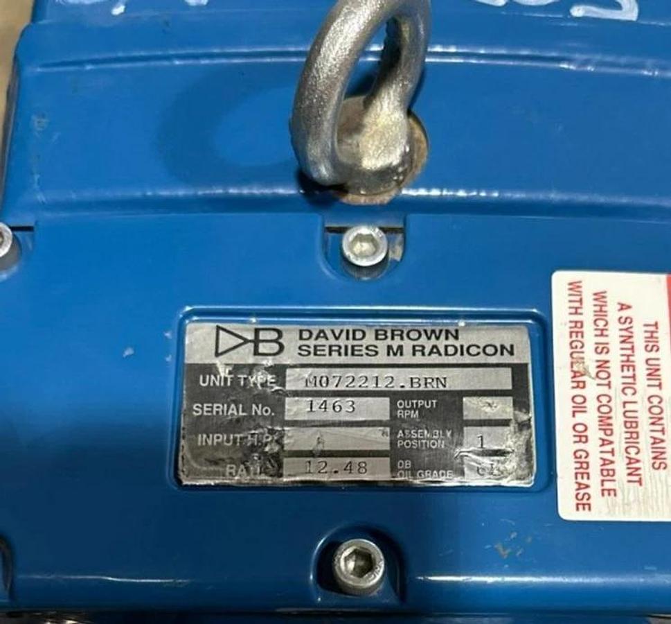 Used NEW DAVID BROWN M072212.BRN / M072212BRN SERIES M RADICON REDUCER 12.48:1 RATIO
