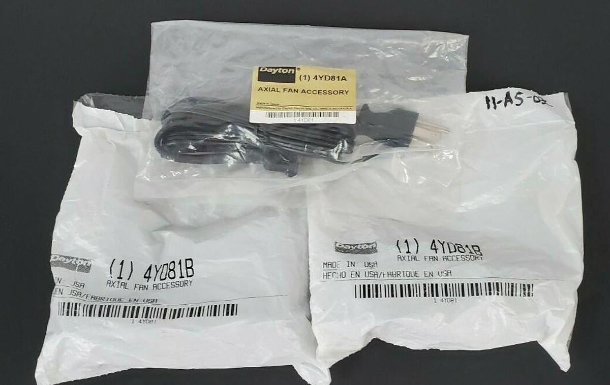 Used LOT OF 3 NEW DAYTON 4YD81B AXIAL FAN ACCESSORY CABLES 72'' 115VAC