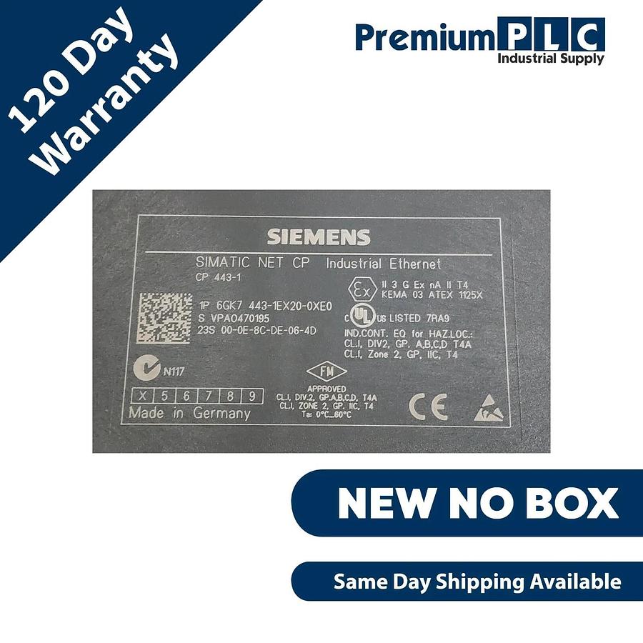 NEW SIEMENS 6GK7443-1EX20-0XE0 / 6GK7 443-1EX20-0XE0 SIMATIC NET CP 443-1 4019169121705
