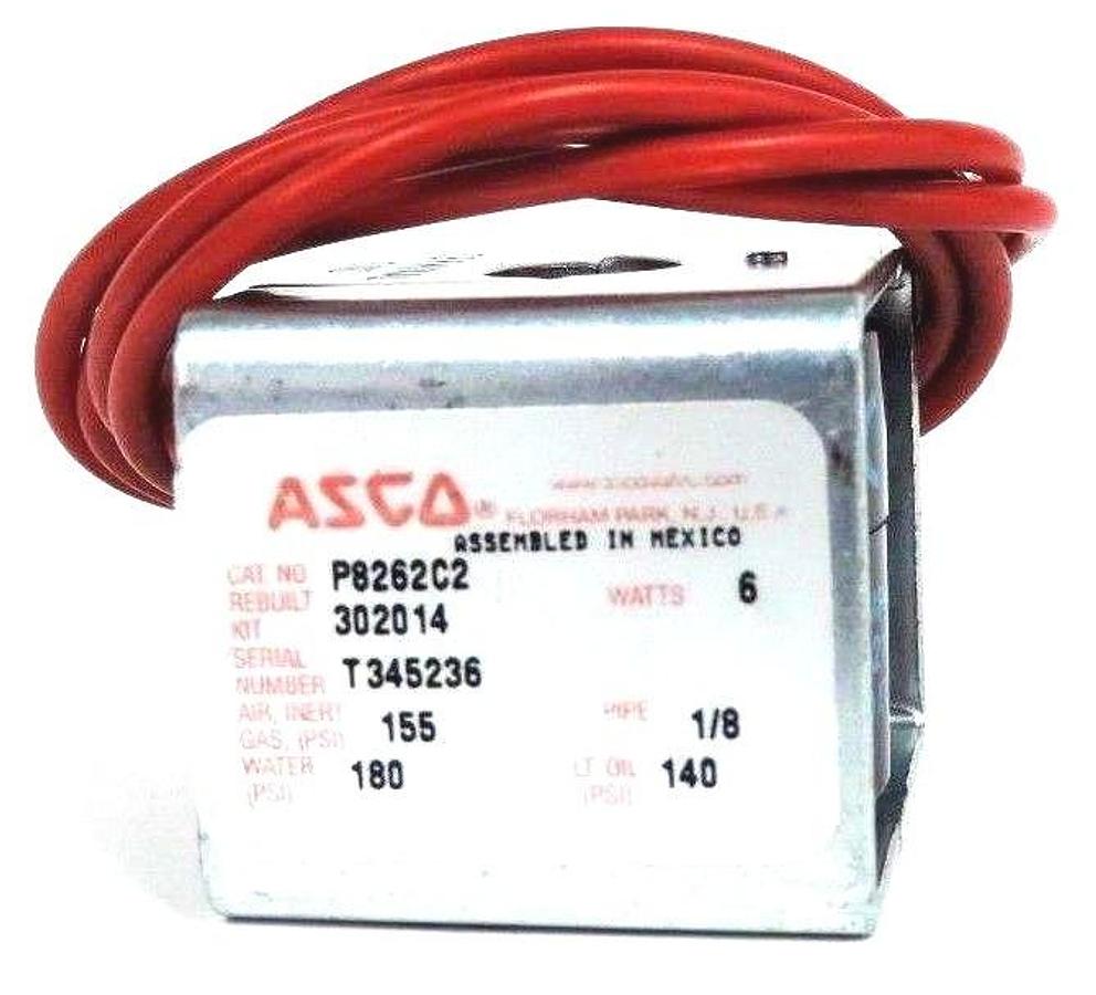 Used ASCO P8262C2 SOLENOID COIL MP-C-077 1/8" PIPE 6 WATTS 099216-001-D