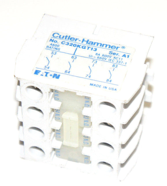 Used EATON CUTLER HAMMER C320KGT13 SER. A1 TOP MOUNT AUXILIARY BLOCK