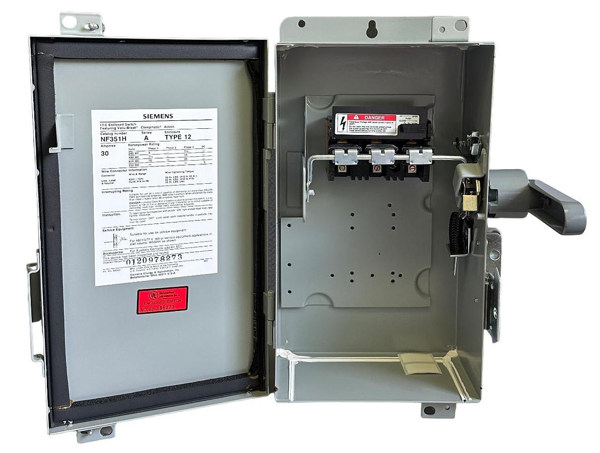Used NEW SIEMENS ITE NF351H /A Vacu-Break SWITCH W/ Clampmatic CONTACTS 30A 600VAC