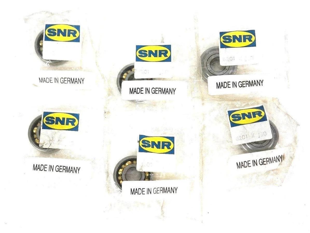 Used LOT OF 6 NEW SNR 6201ZJ30 SINGLE ROW BALL BEARINGS