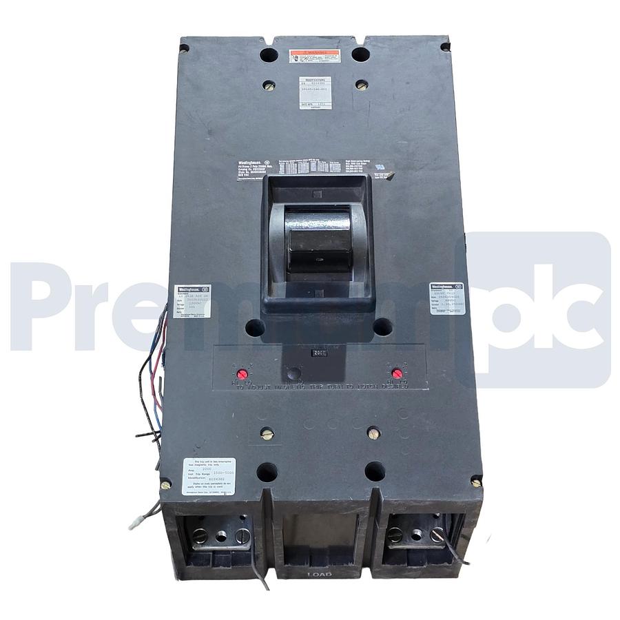 Used Westinghouse PB22500F 2500A 2-Pole 600V Circuit Breaker 654D456G05 w/ 2000A Trip
