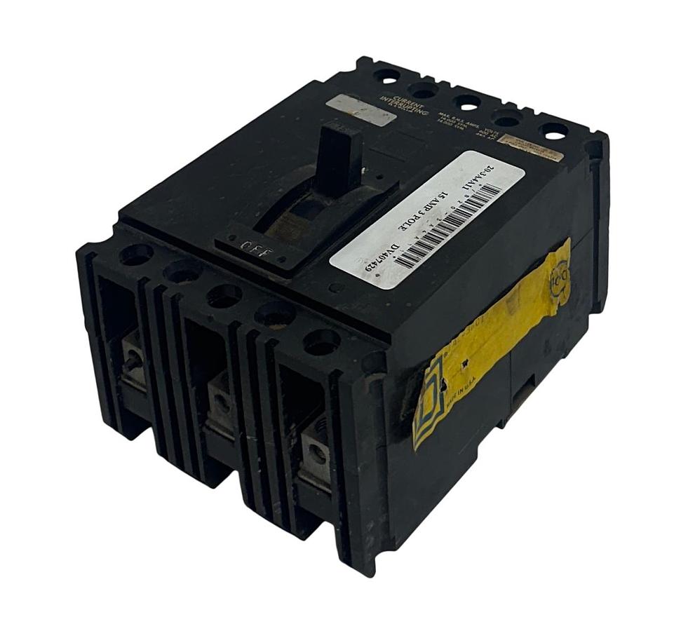 Used SQUARE D FAL-36015 / FAL36015 INDUSTRIAL CIRCUIT BREAKER 3-POLE 15A 600VAC USNP