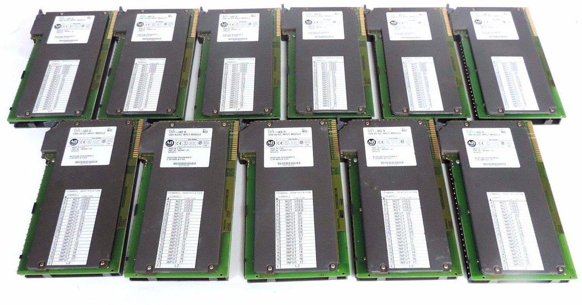Used LOT OF 11 ALLEN BRADLEY 1771-IAD/D REV. B02 INPUT MODULES 1771IAD, 1771-IAD