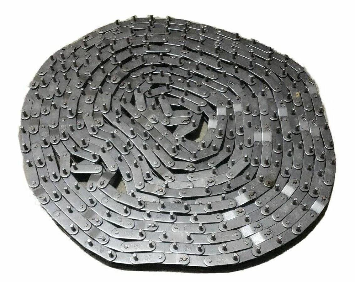 Used TSUBAKI RF2060 CONVEYOR ROLLER CHAIN, 1.5IN PITCH, ~55FT LENGTH