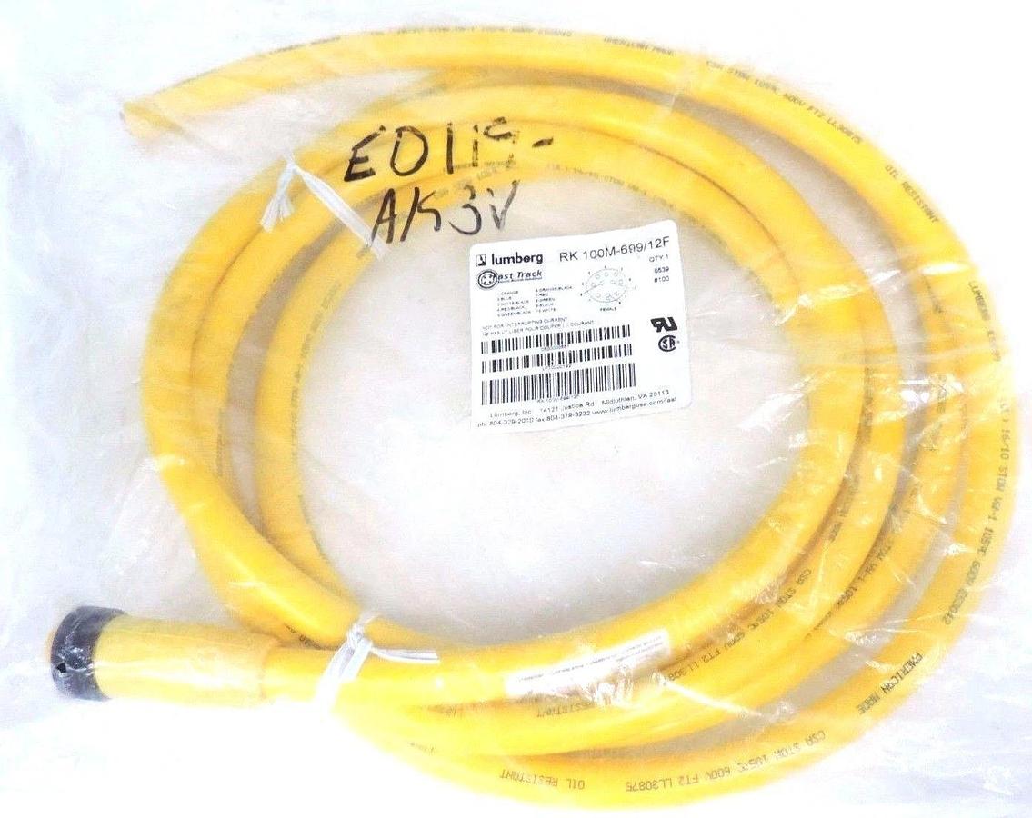 Used NEW LUMBERG RK100M-699/12F SINGLE ENDED CORDSET RK100M69912F