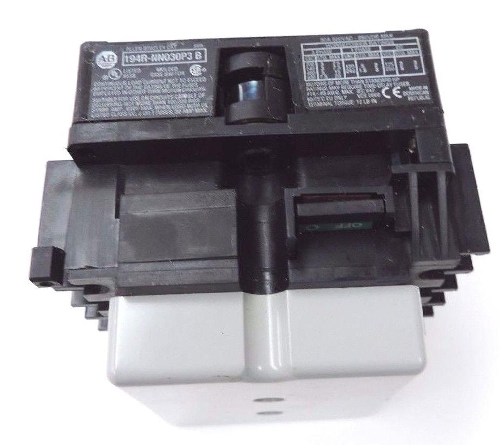 Used ALLEN BRADLEY 194R-NN030P3 DISCONNECT SWITCH 194RNN030P3 SER. B