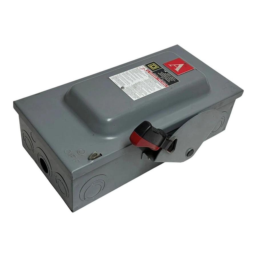 Used Square D HU362 Safety Switch 60A 600VAC 600VDC 3 Pole Non-Fusible Disconnect