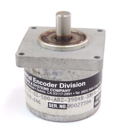 Used BEI XH20DB-37-SS-500-ABZ-3904R-SM14-24V ENCODER 924-01039-646