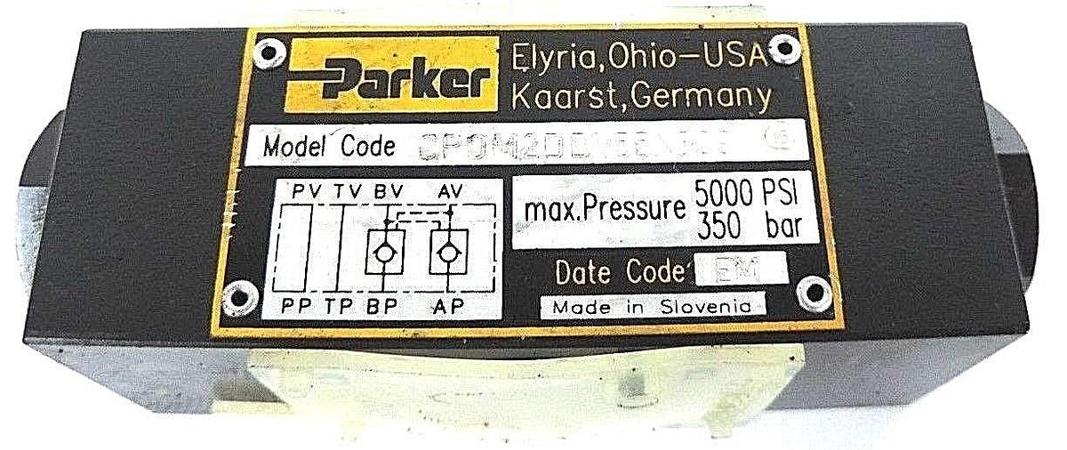 Used NEW PARKER CPOM2DDV55X309 HYDRAULIC CHECK VALVE 350BAR, 5000PSI