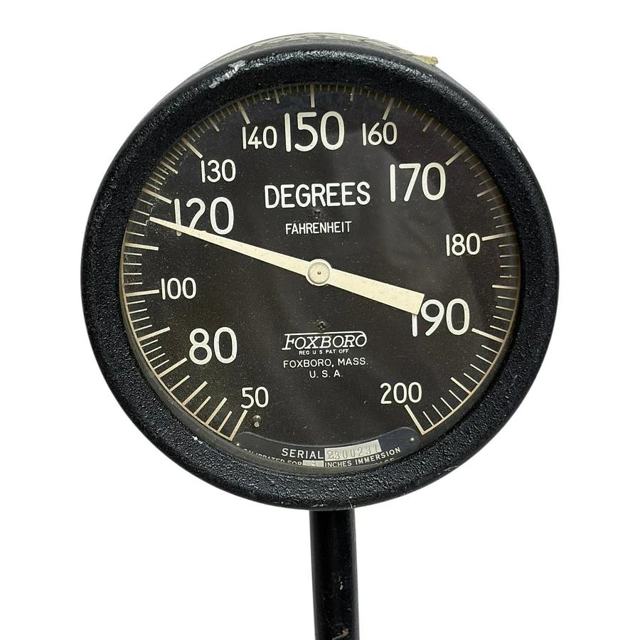 Used Foxboro Vintage Industrial Mechanical Dial Thermometer 50-200°F