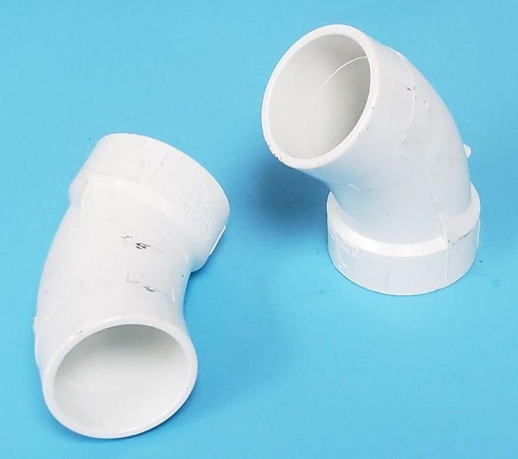 Used LOT OF 2 CHARLOTTE PVC-1 323 2" ELBOW PIPE FITTINGS 611942034093