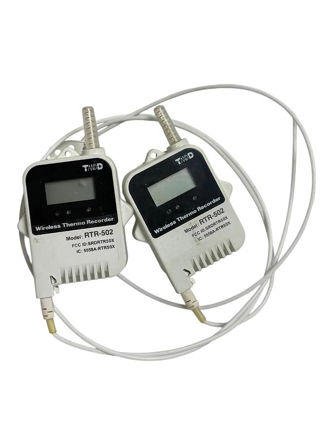 Used Lot of 2 T&D RTR-502 Wireless Temp Data Loggers RTR-500A2 Batteries Included