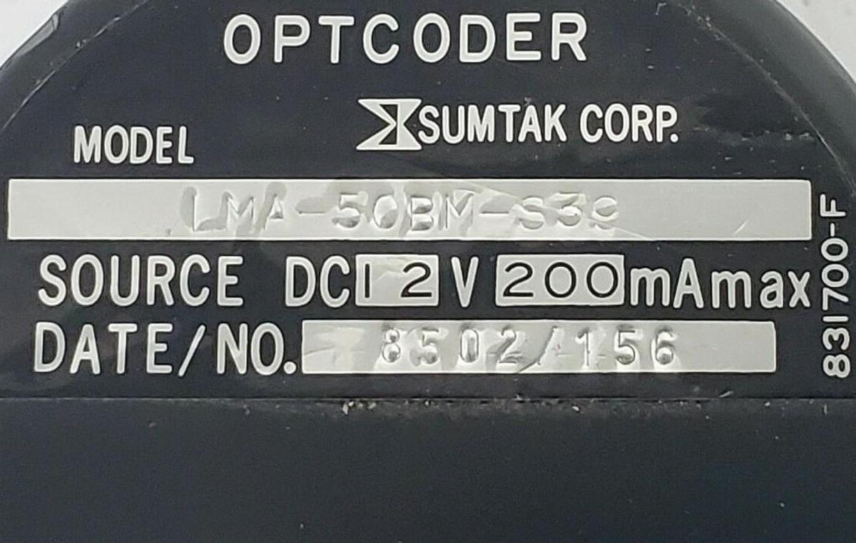 Used SUMTAK CORP LMA-50BM-S39 OPTCODER ENCODER 12VDC 200mA 831700-F LMA50BMS39