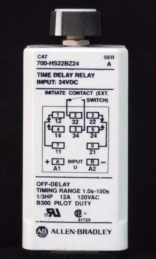 Used ALLEN BRADLEY 700-HS22BZ24 TIME DELAY RELAY SER A 24VDC 700HS22BZ24