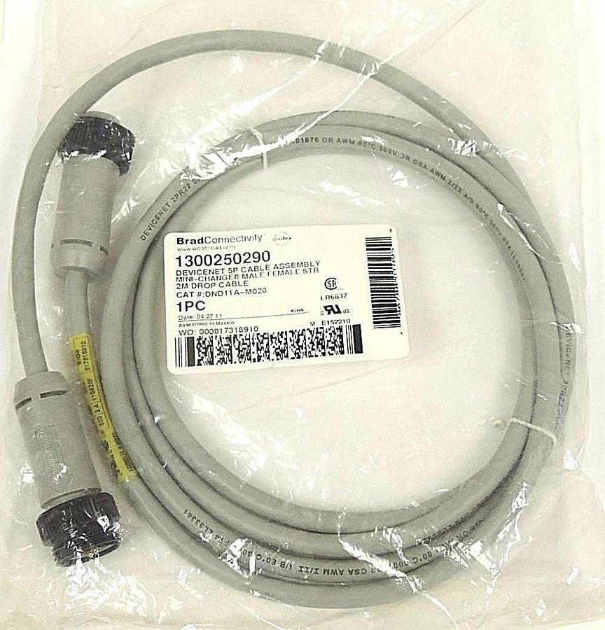 Used NIB BRAD HARRISON DND11A-M020 DEVICENET 5P CABLE ASSEMBLY, 2 M DROP CABLE