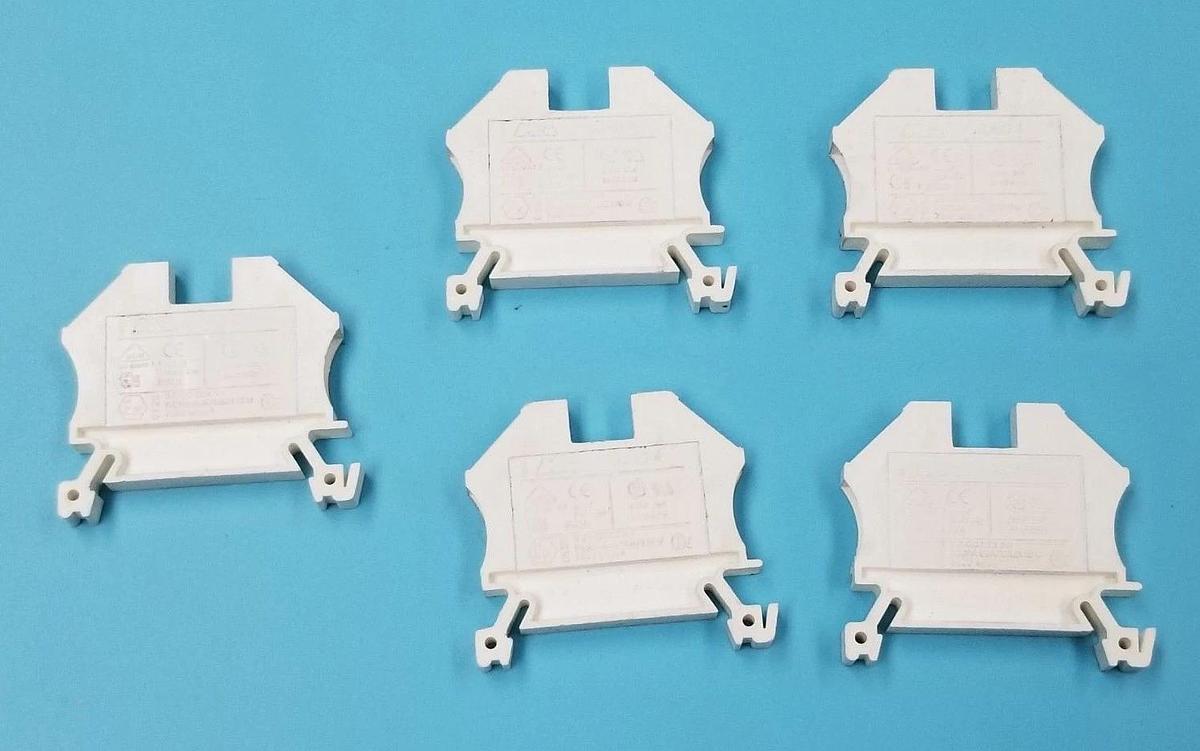 Used LOT OF 5 EURO 4 TERMINAL BLOCKS WHITE