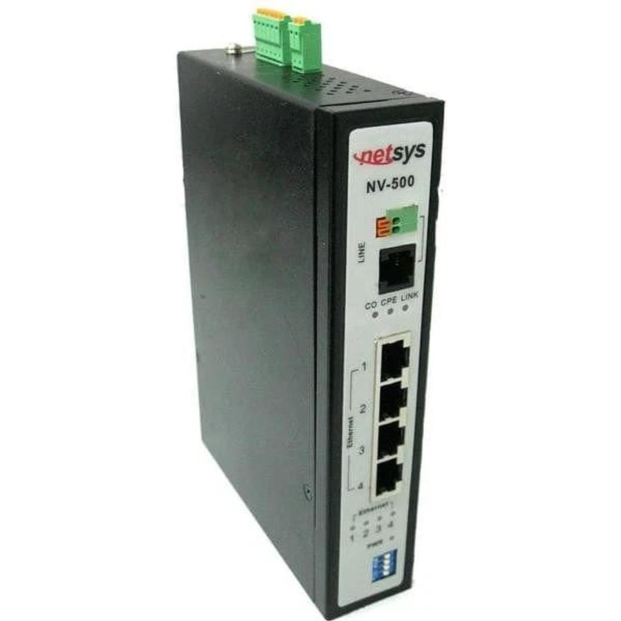 Used Netsys NV-500IKIT Industrial VDSL2 Ethernet Extender Kit CO/CPE 2x NV-500I NSMP
