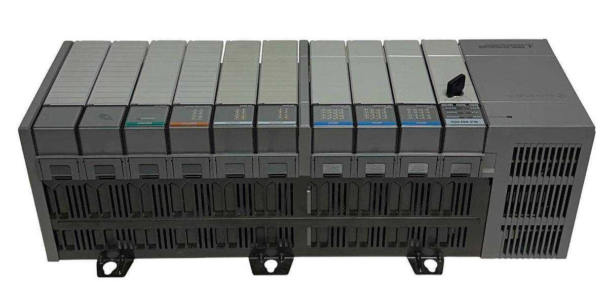 Used COMPLETE ALLEN BRADLEY SLC 500 5/03 PROGRAMMABLE CONTROLLER 10-SLOT CHASSIS USNP