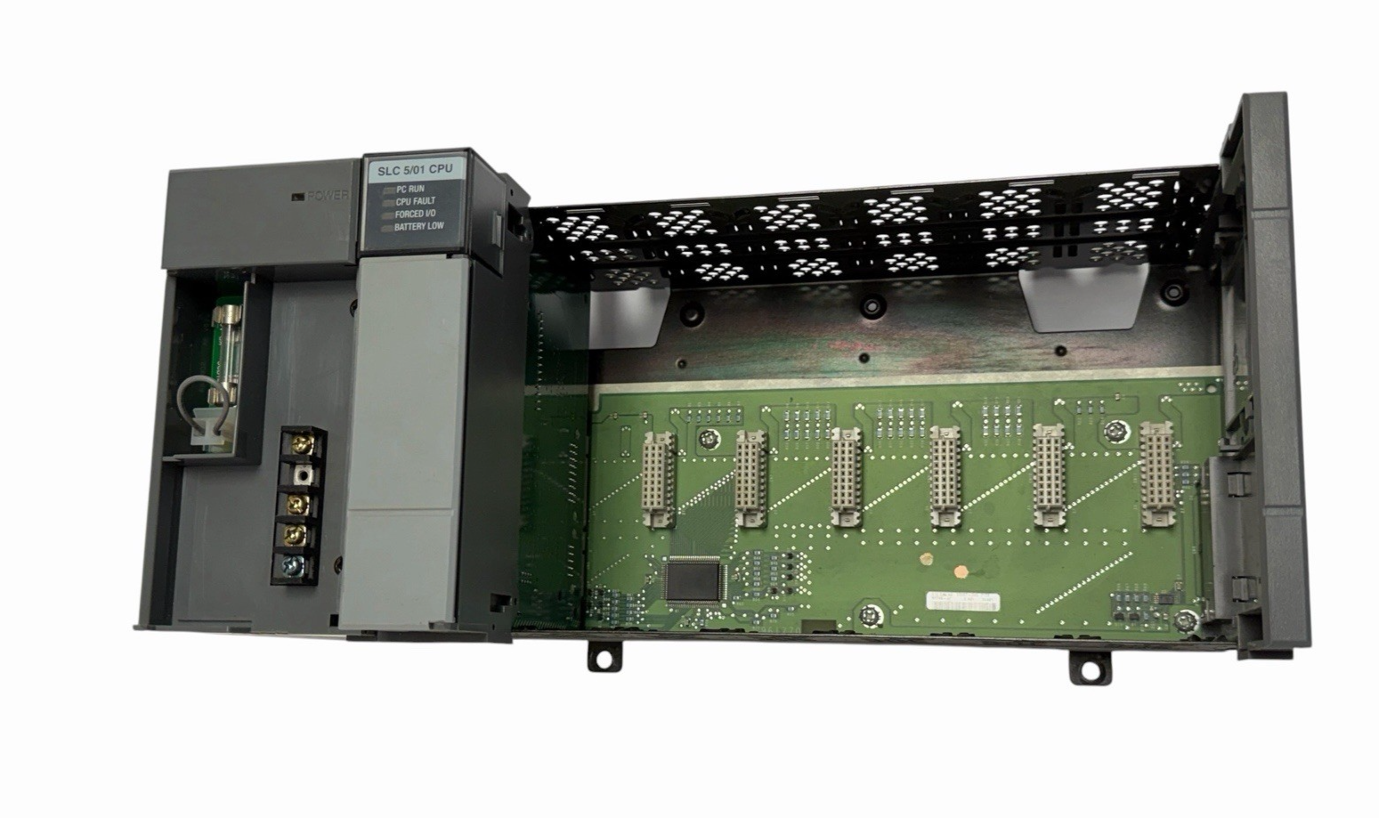 Used ALLEN BRADLEY 1746-P1 /A POWER SUPPLY W/ 1746-A7 /B SLC 7-SLOT RACK W/ 1747-L514