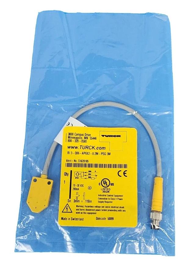 Used NEW TURCK BI3-Q06-AP6X2-0.2M-PSG3M SENSOR 10-30VDC IDENT-NO. S1620185