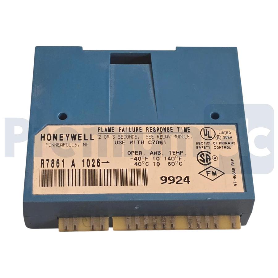 Used Honeywell RM7890B1014 Burner Controller w/ R7861A1026 UV Flame Amplifier USPI