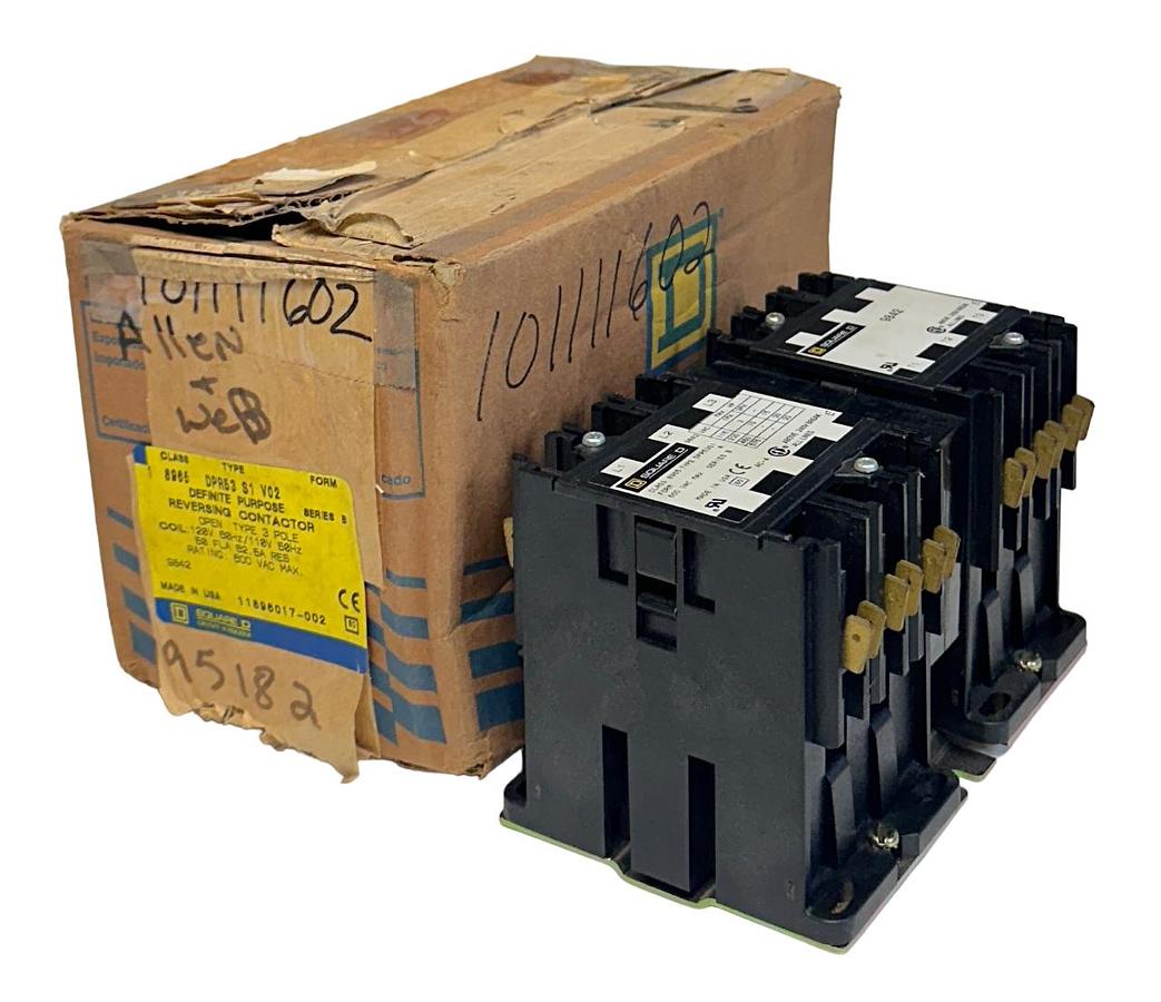 Used NEW SQUARE D 8965-DPR53-S1-V02 / 8965DPR53S1V02 REVERSING CONTACTOR 600VAC NSMP