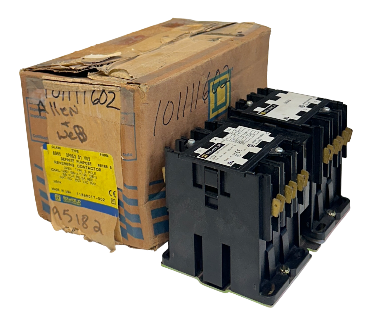 Used NEW SQUARE D 8965-DPR53-S1-V02 / 8965DPR53S1V02 REVERSING CONTACTOR 600VAC NSMP