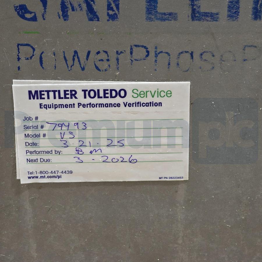 Used Mettler Toledo Safeline PowerPhase Plus V3 Metal Detector ~15-3/4" x 4" Refurb.