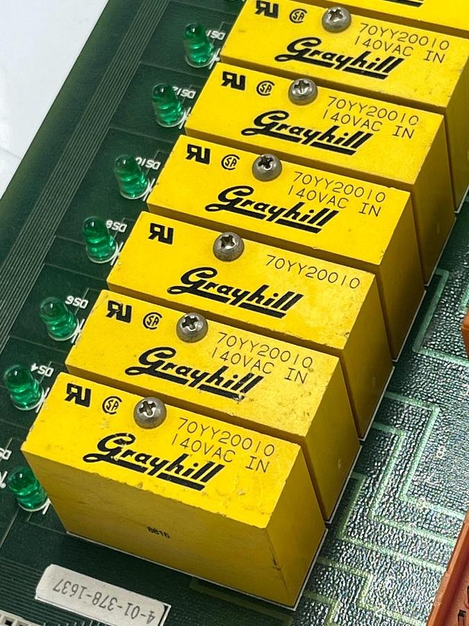 Used HONEYWELL 51401186-100 Rev A PC Board W/ 16 GRAYHILL Y0YY20010 RELAYS 140VAC