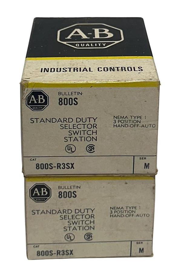 2 ALLEN BRADLEY 800S-R3SX /M BULLETIN 800S SELECTOR SWITCH STATIONS 3-POS NSMP