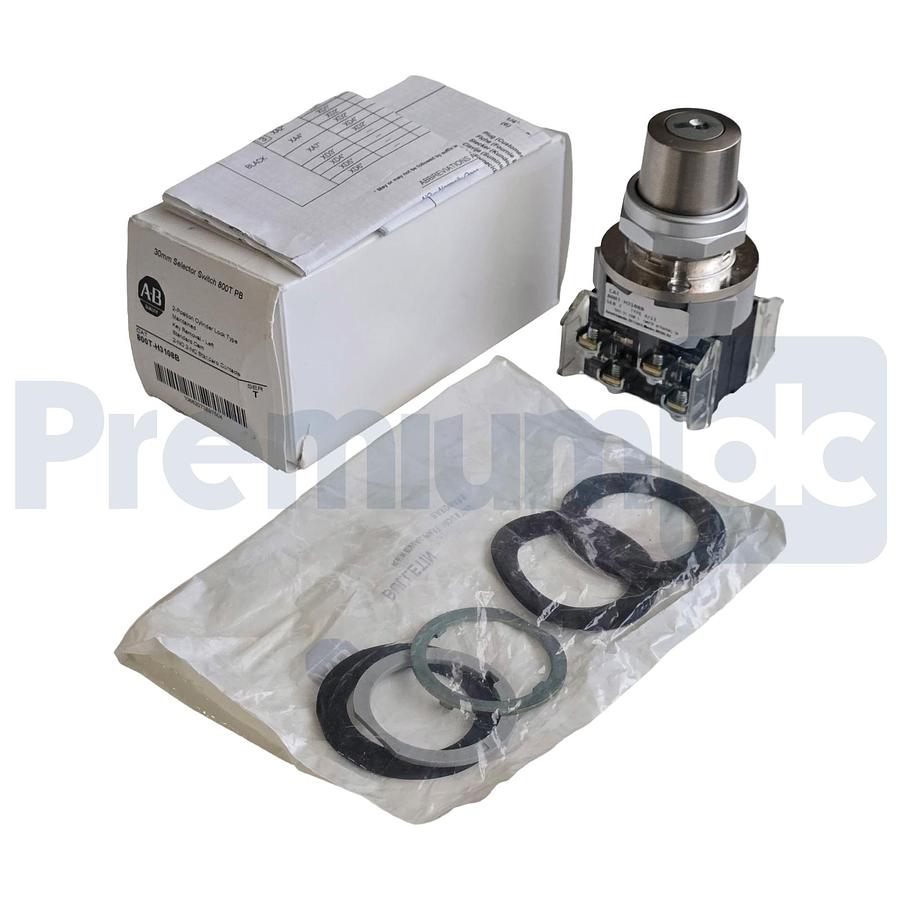 Used Allen-Bradley 800T-H3108B /T 30mm 2-Pos Cylinder Lock Selector Switch 2-NO/2-NC