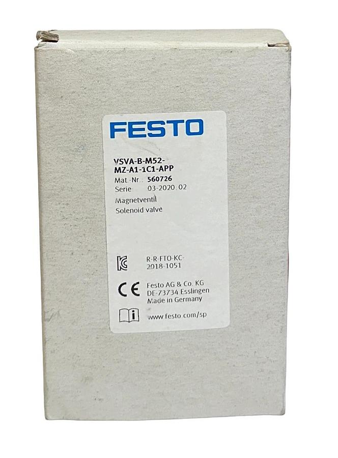 FESTO VSVA-B-M52-MZ-A1-1C1-APP / 560726 SOLENOID VALVE VSVA SERIES 24VDC NSMP
