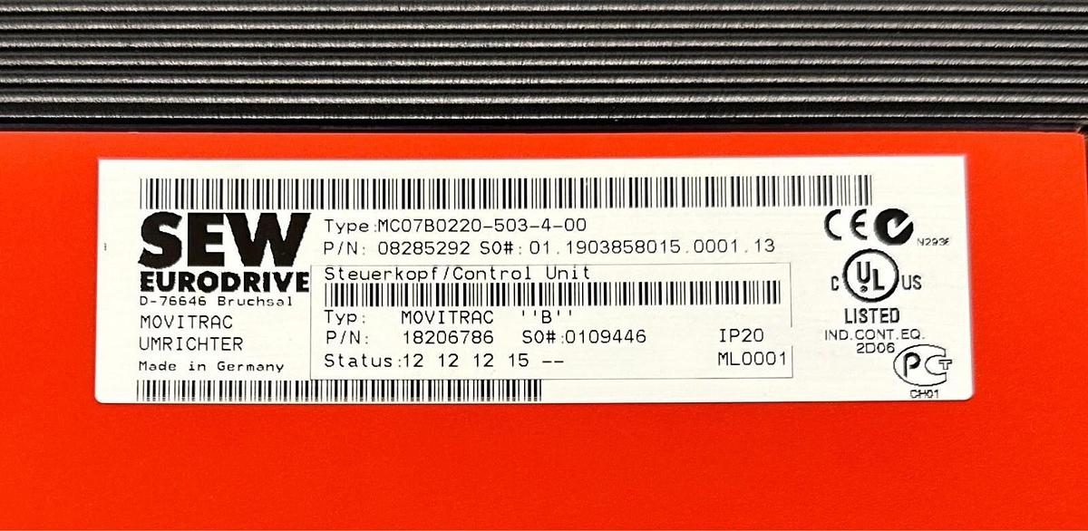 Used SEW MDX60A0220-503-4-00 / MC07B0220-503-4-00 MOVITRAC DRIVE / BASE 3PH 30HP USNP