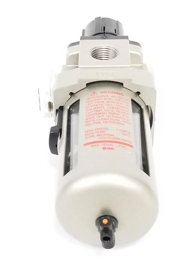 Used NEW SMC AW40-04E1 FILTER REGULATOR 0.05-0.85MPA W/ ISE35-N-25-M PRESSURE SWITCH
