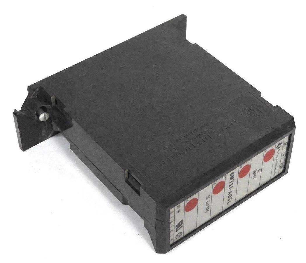 Used TEXAS INSTRUMENTS 6MT11-A05L INPUT MODULE 85-132VAC, 6MT11A05L, LIGHTLY DAMAGED