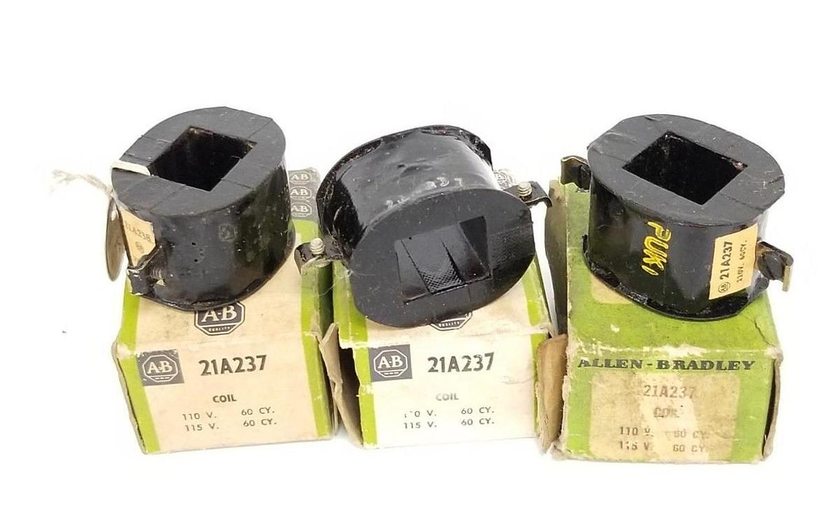 Used LOT OF 3 NEW ALLEN BRADLEY 21A237 COILS 110V 60CY, 115V 60CY