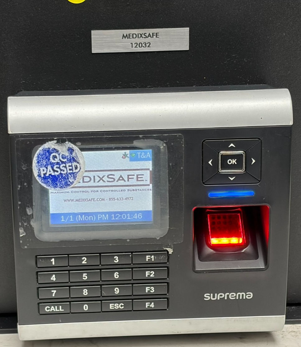Used MedixSafe 12032 Biometric Narcotics Safe Suprema Keypad 12V DC (read - LOCKED)