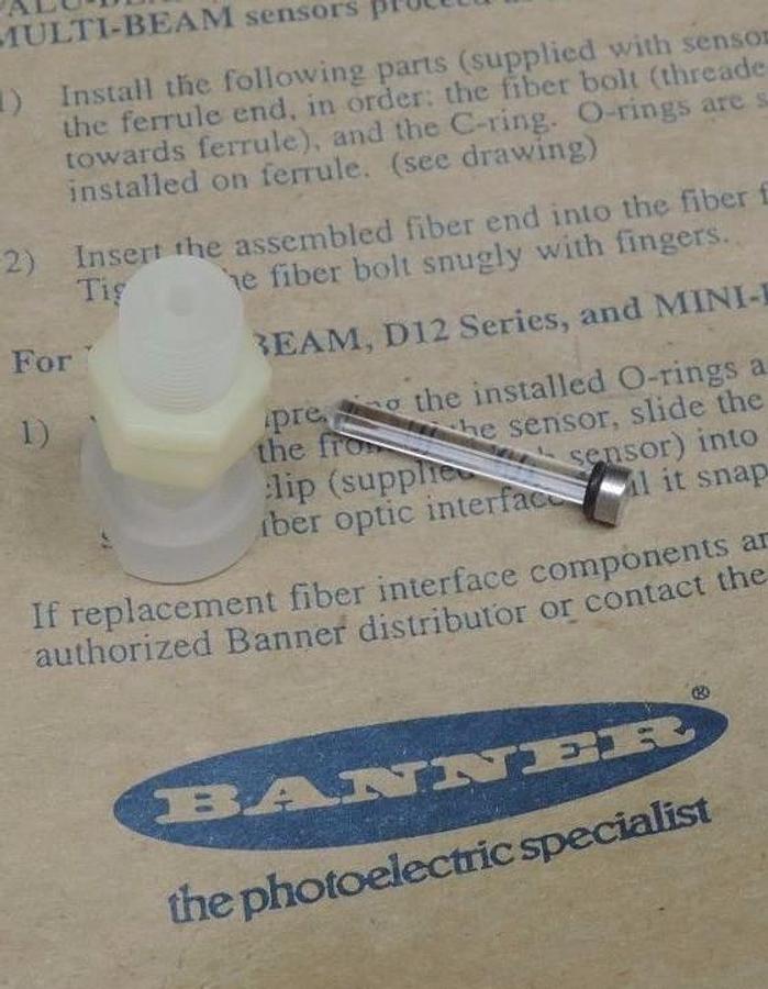 Used NIB BANNER TGR3/8MPFMQ FIBER END ASSEMBLY FOR OMNI-BEAM