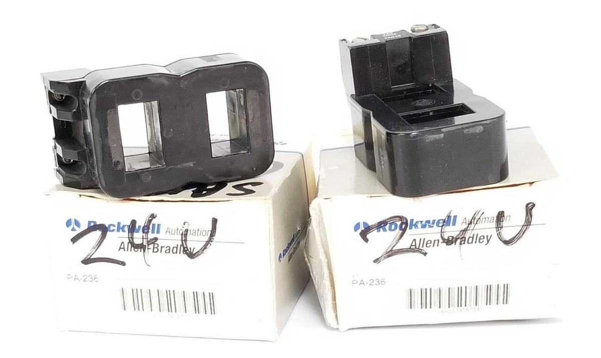 Used LOT OF 2 ALLEN BRADLEY PA-236 COILS PA236, 120V 60HZ, 110V 50HZ, (IN BOXES)