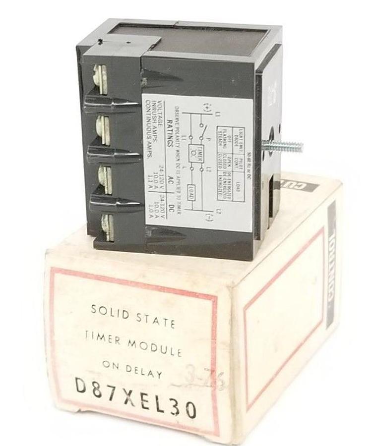 NIB CUTLER HAMMER D87XEL30 ON DELAY TIMER 120V, 30 SEC.