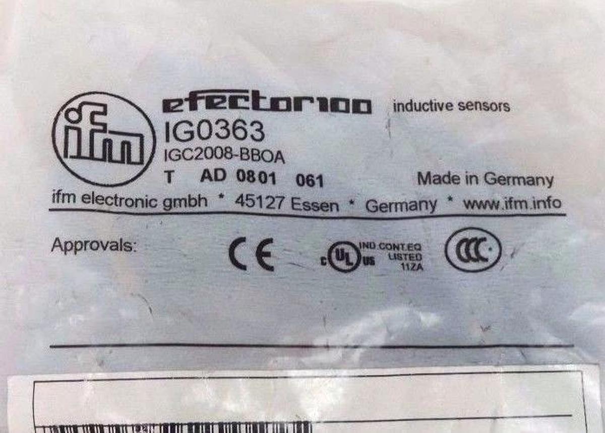 Used NIB IFM EFECTOR IG0363 PROXIMITY SENSOR IGC2008-BBOA IGC2008BBOA