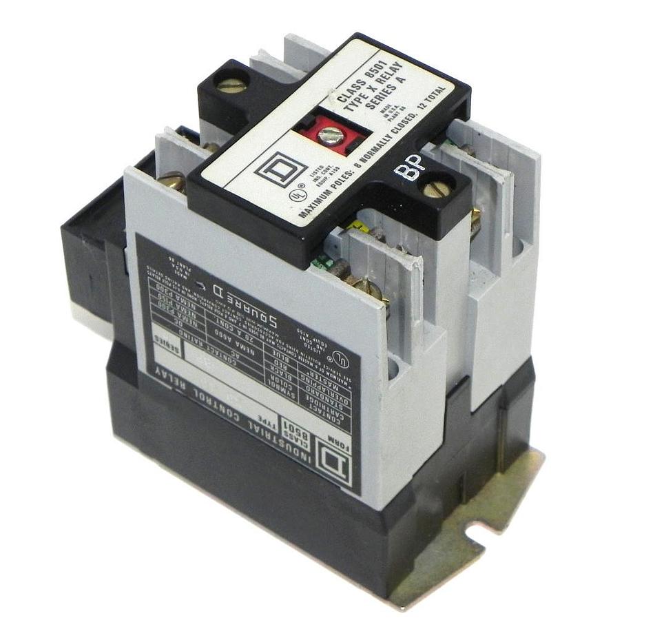 Used SQUARE D 8501-X040 CONTROL RELAY 8501X040 W/ 9998X44 COIL